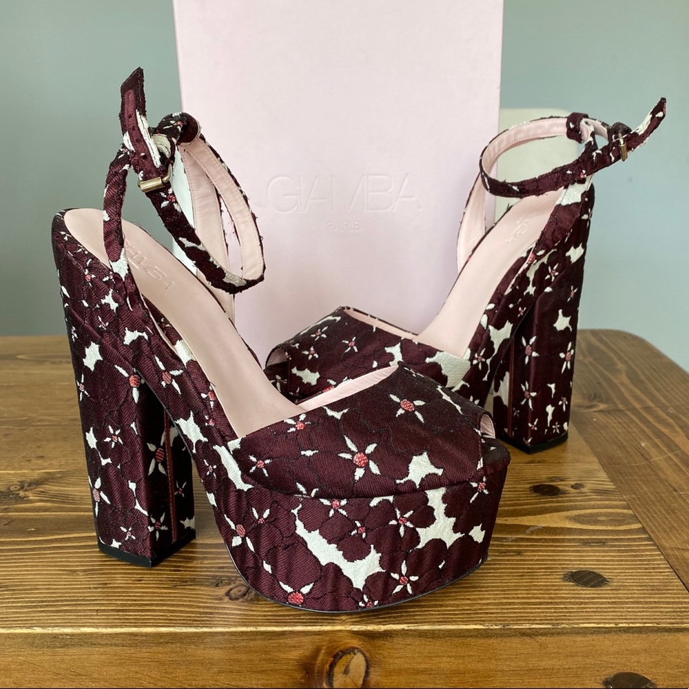 NWOT Giamba brocade platform sandals